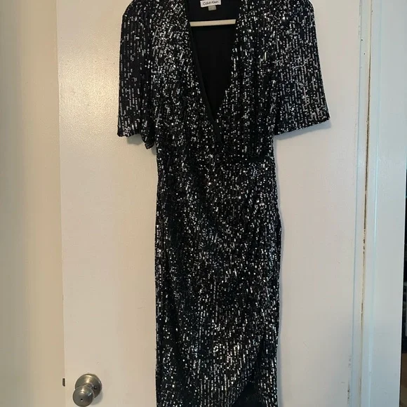 black sequin wrap dress Bubbleroom occasion – Sequin Wrap Gown – Black – Black